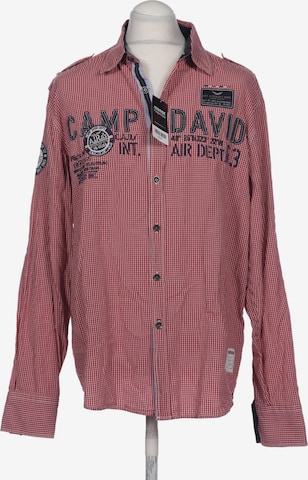 CAMP DAVID Button Up Shirt in XL in Red: front