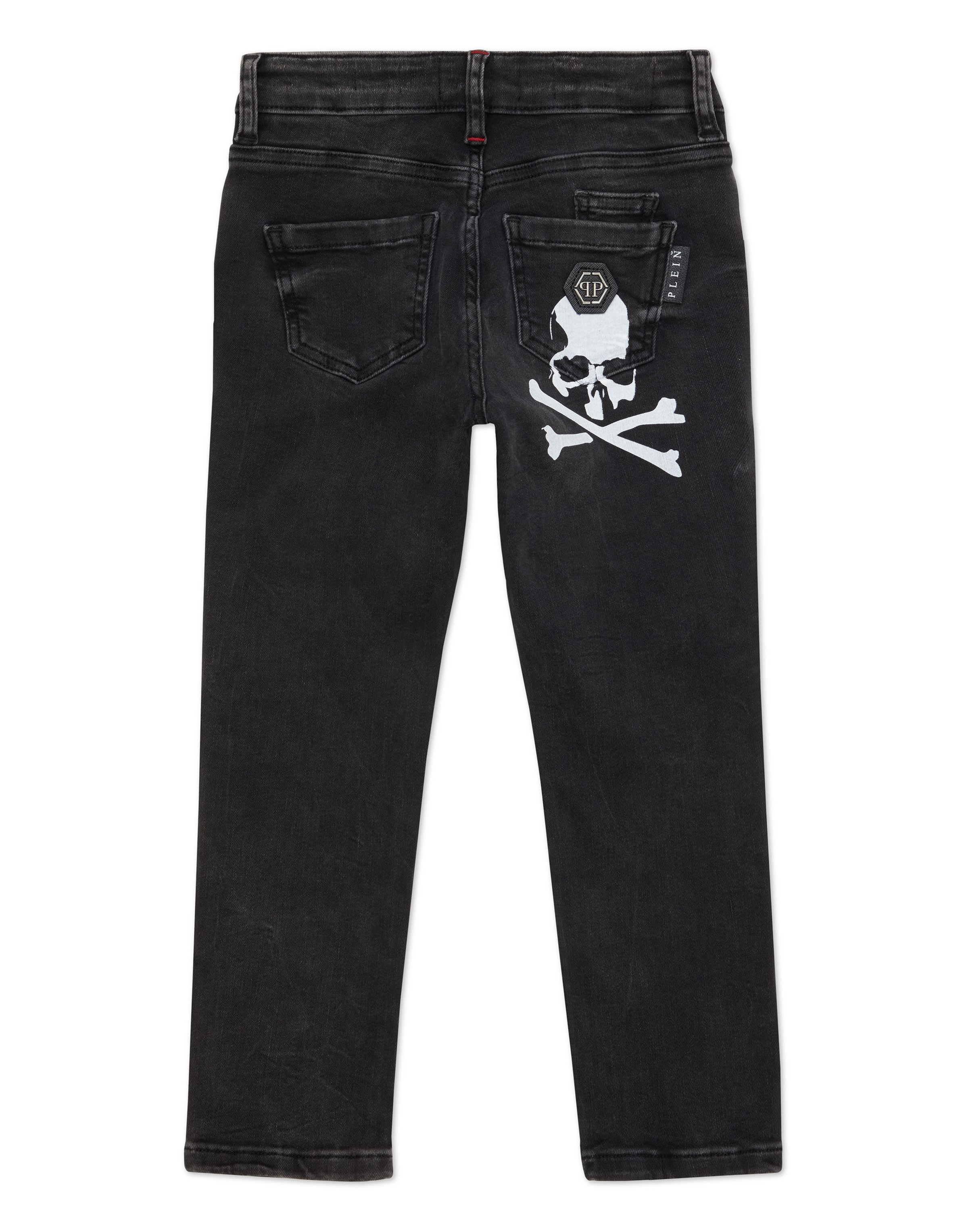 Philipp Plein - regular Vaquero 'Skull' en negro