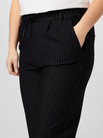 ONLY Carmakoma Slim fit Pleat-front trousers 'GOLDTRASH' in Black