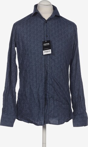 LAGERFELD Button Up Shirt in L in Blue: front