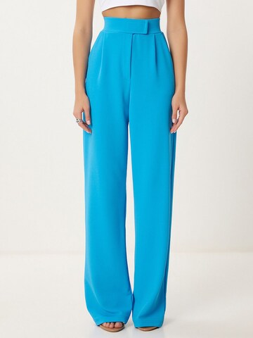 Happiness İstanbul Wide leg Trousers with creases in Blue