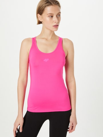 4F Sports Top in Pink: front
