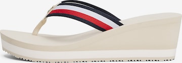 Tongs TOMMY HILFIGER en beige : devant