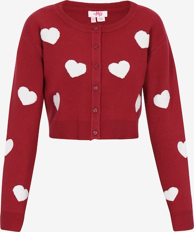 MYMO Kardigan u tamno crvena / bijela, Pregled proizvoda