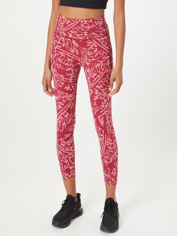 UNDER ARMOUR Skinny Workout Pants 'Meridian' in Pink: front