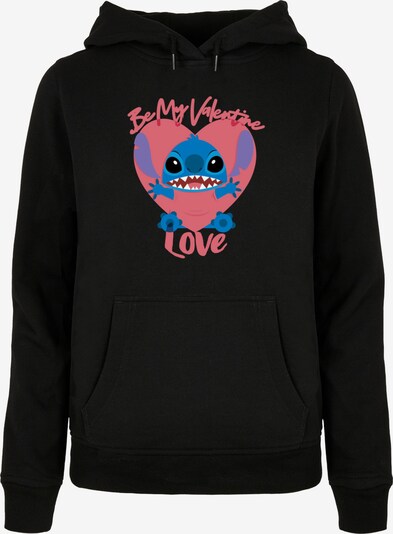 ABSOLUTE CULT Sweatshirt 'Lilo And Stitch - Be My Valentines Love' in blau / lavendel / koralle / schwarz, Produktansicht