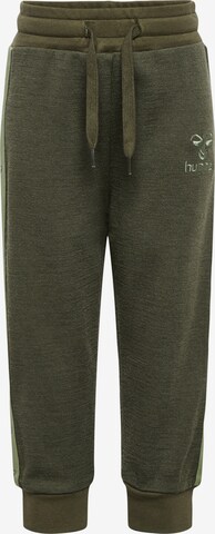 Hummel Regular Workout Pants in Green: front