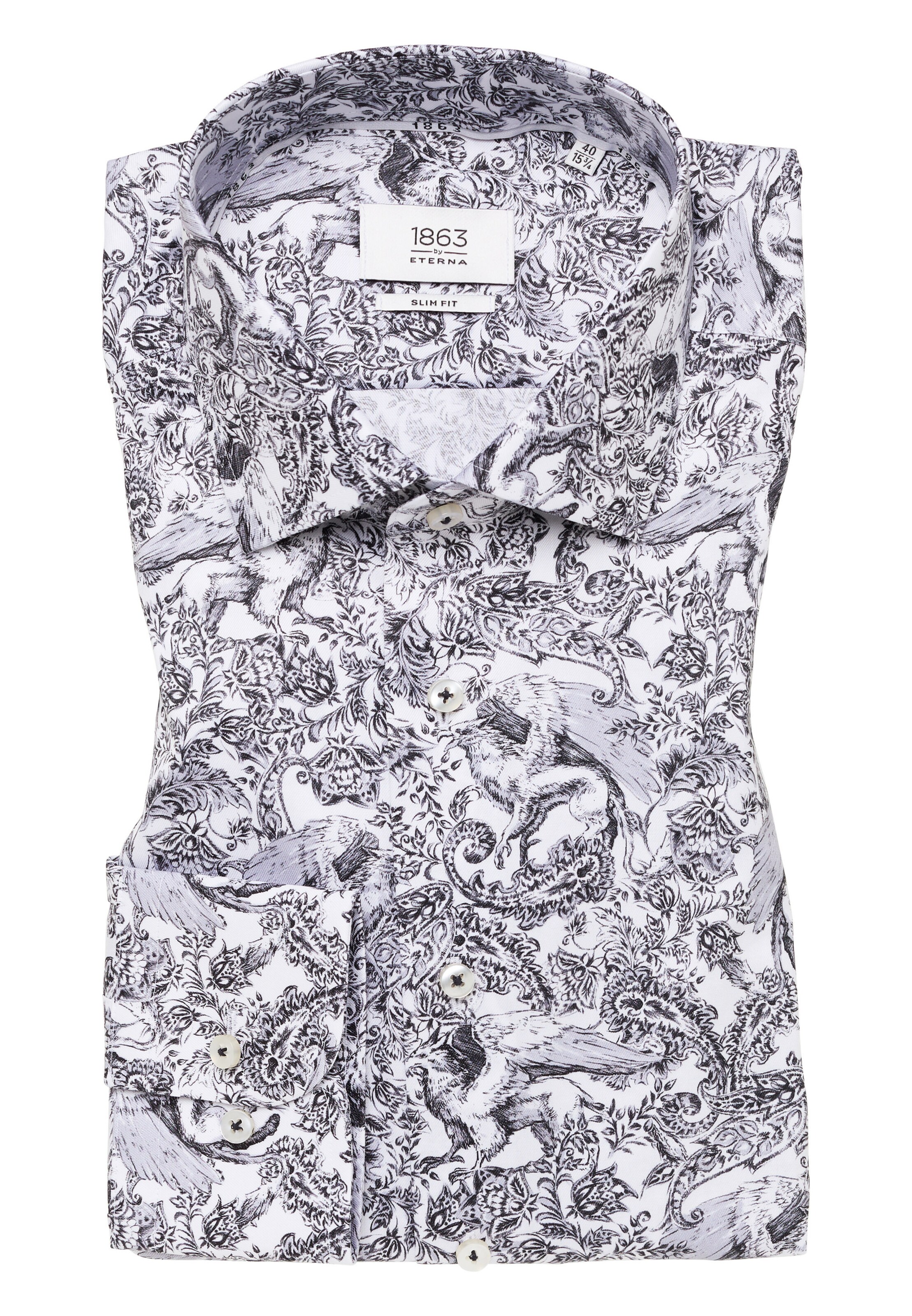 ETERNA Slim fit Business shirt in Black