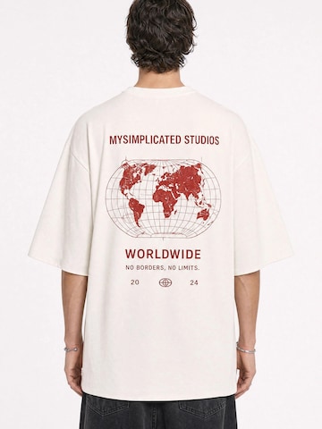 mysimplicated Oversized shirt 'Worldwide Ivory' in Beige: voorkant