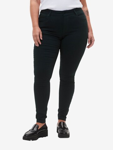 Zizzi Skinny Broek 'JJUNE' in Groen: voorkant