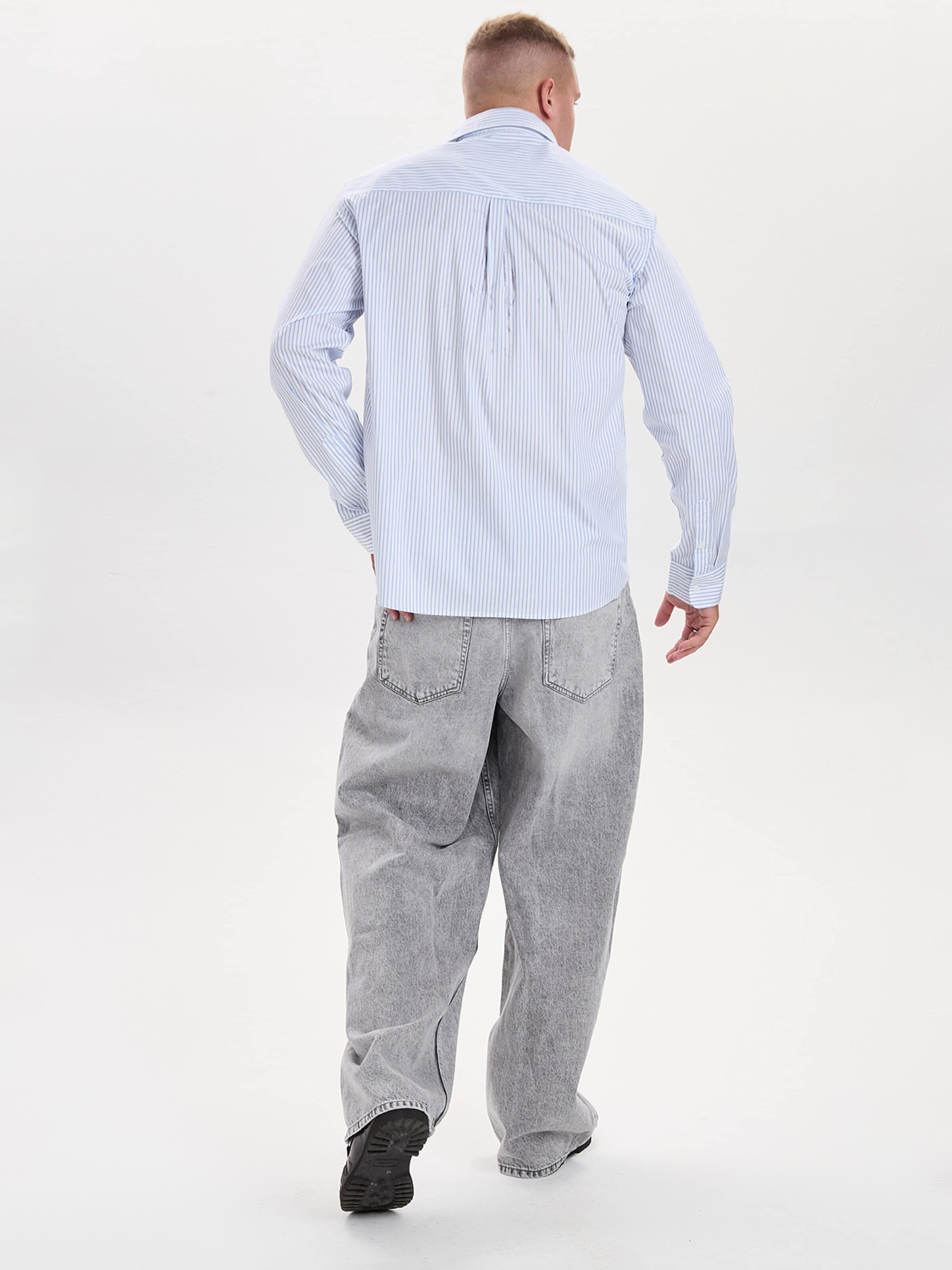 Dxnmxrk - Perna larga Calças de ganga 'DXHarald Wide Fit Jeans Grey' em cinzento