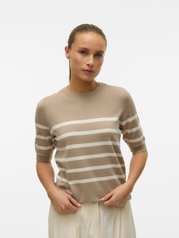 VERO MODA Пуловер 'VMSABA' в бежово: отпред