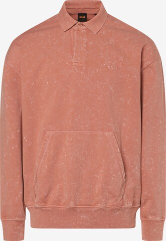 BOSS Sweatshirt ' WeStrong ' in Orange: front