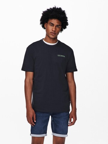 T-Shirt 'ADAM' Only & Sons en bleu : devant