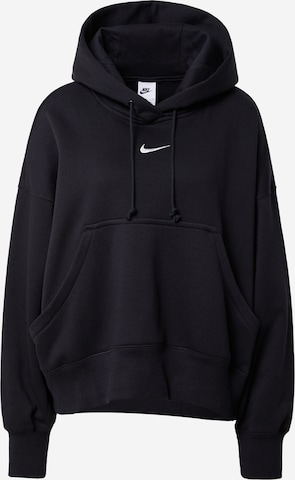 melns Nike Sportswear Sportisks džemperis 'Phoenix Fleece': no priekšpuses