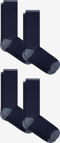 Albero Natur Socken 'Bio-Baumwoll-Frotteesocken Unisex – 4er Pack' in Blau: Vorderseite