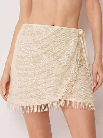 CALZEDONIA Strandrock 'Sequin Net' in Weiß: Vorderseite