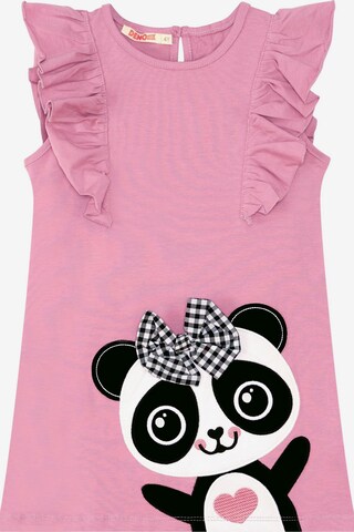 Denokids Dress 'Panda Frill' in Pink: front