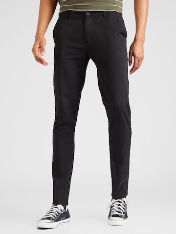 FARAH Regular Chino 'Endmore' in Zwart: voorkant