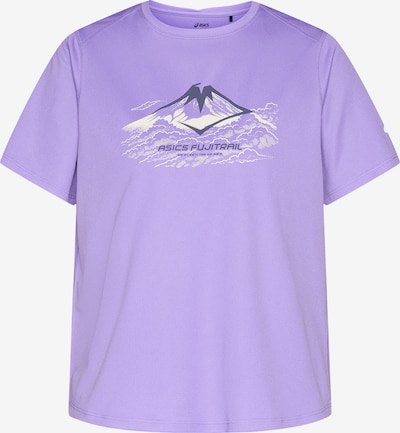 Sportiniai marškinėliai 'FUJITRAIL' iš ASICS, spalva – tamsiai mėlyna / levandų spalva / balta, Prekių apžvalga