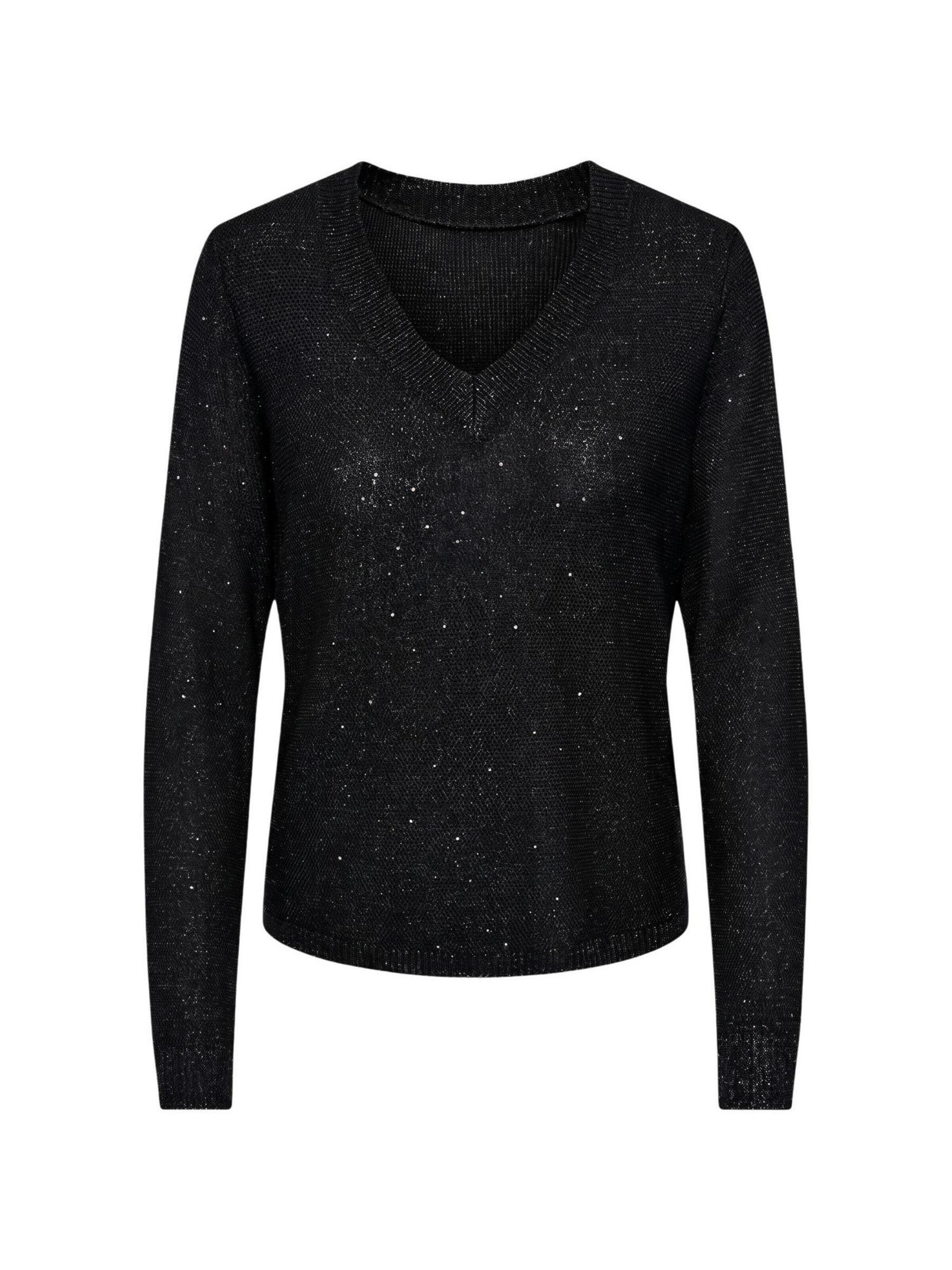 Pullover 'JDYMIA L/S V-NECK SEQUIN PULLOVER KNT 15379783' di JDY in nero