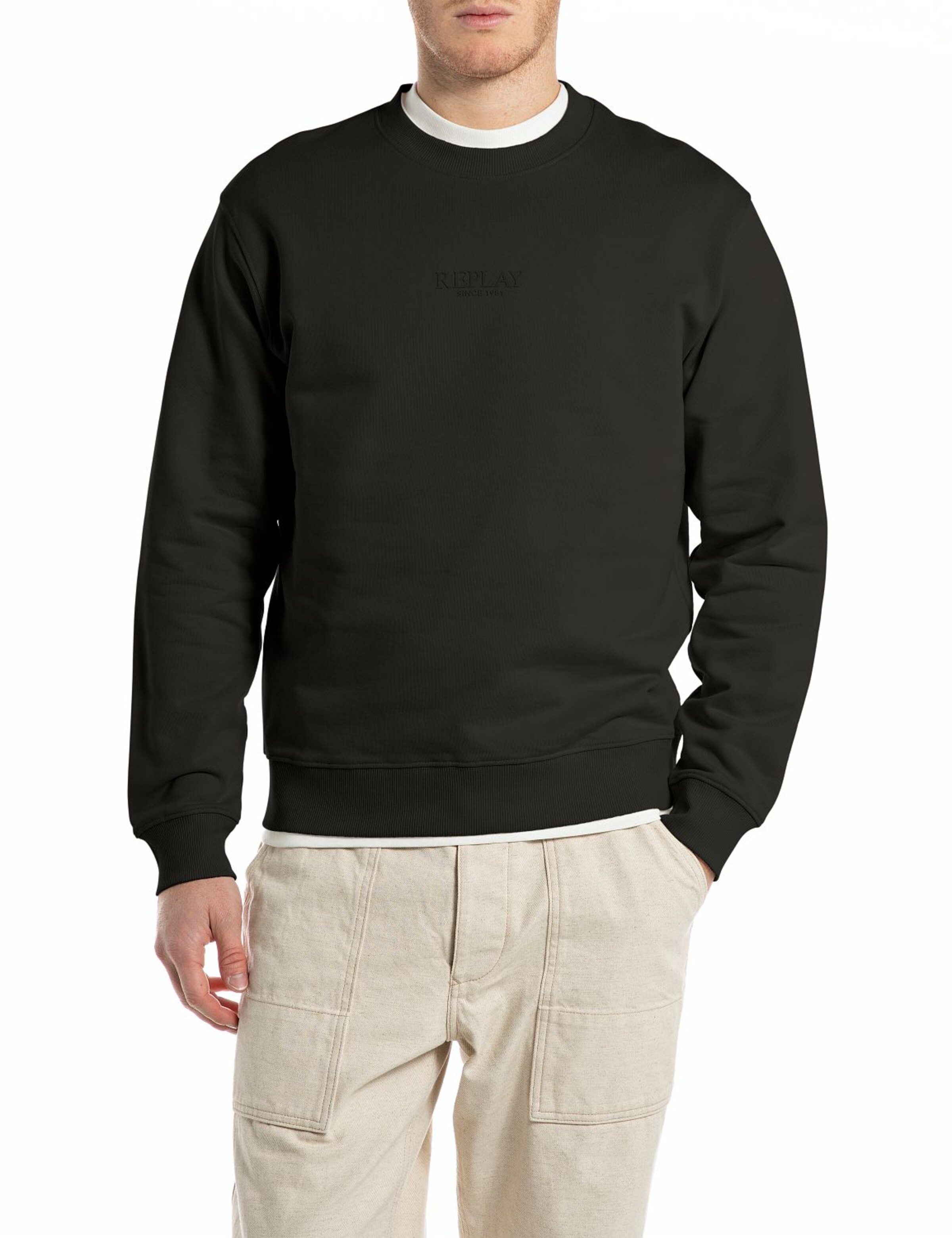 REPLAY Sweatshirt in Black: front