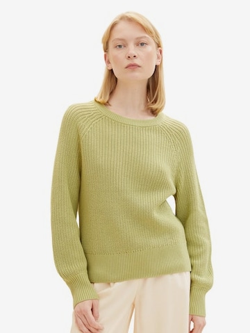 TOM TAILOR DENIM Sweater in Green: front