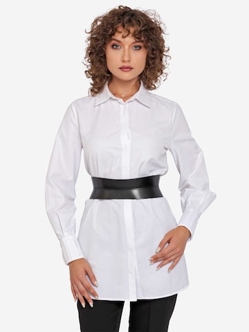 Haute Cuir - Cinturón 'Slim Sablier Corset Belt' en negro: frente