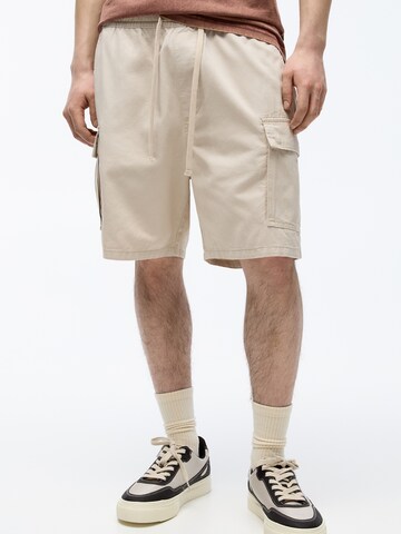 Pull&Bear Regular Cargobroek in Beige: voorkant