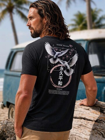 Neverless Shirt 'Inner peace sakura' in Black