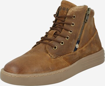 bugatti Lace-Up Boots 'Gumero' in Brown: front