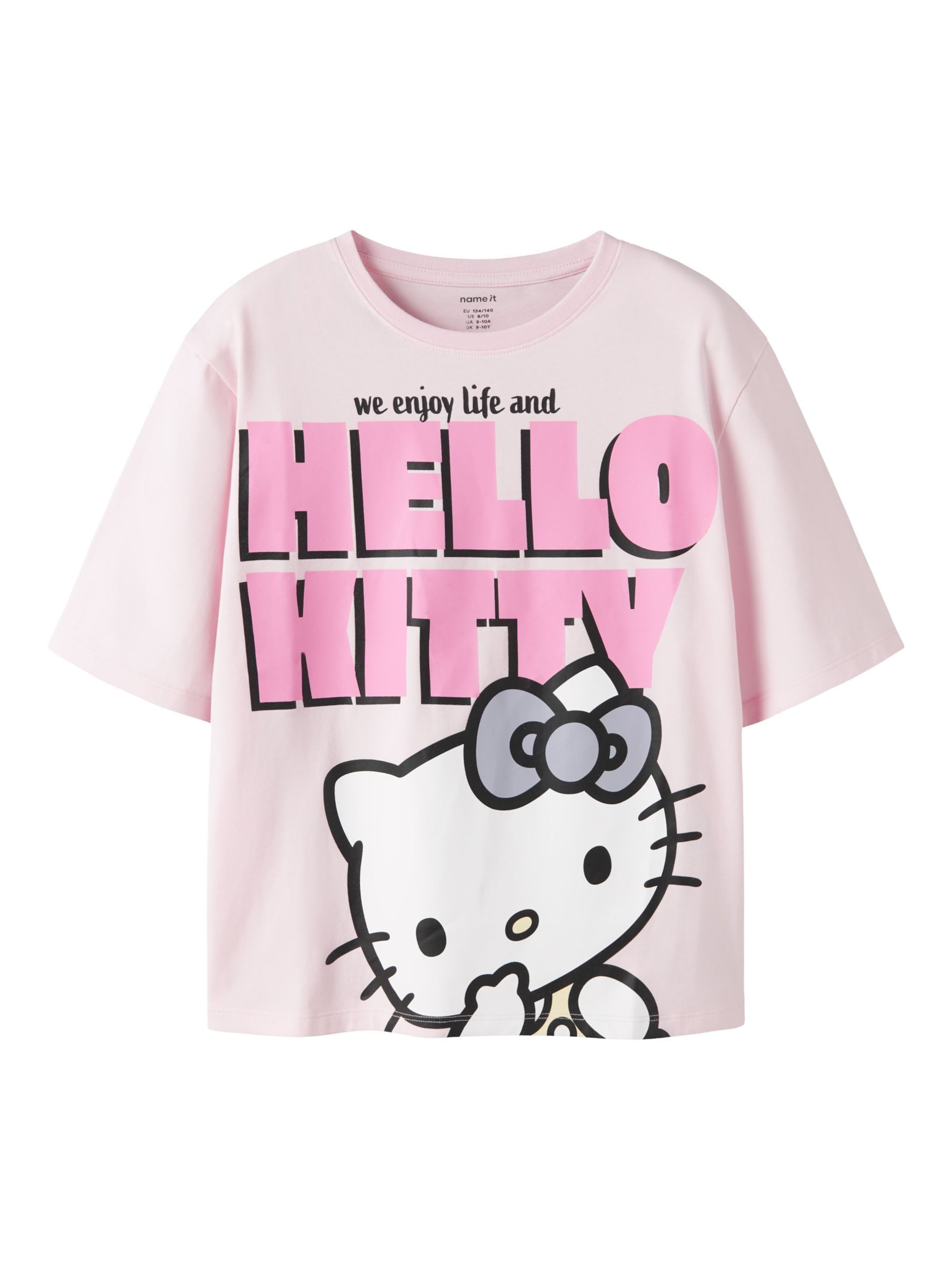 NAME IT Shirt 'NKFAdina Hello Kitty' in Pink: front