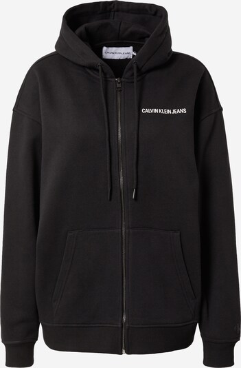 Calvin Klein Jeans Sweatjacke in schwarz / weiß, Produktansicht