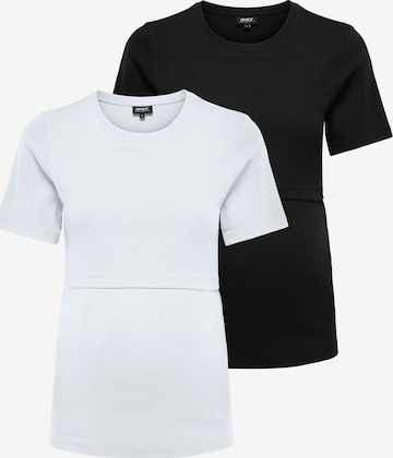 T-shirt 'OLMNima' Only Maternity en noir : devant