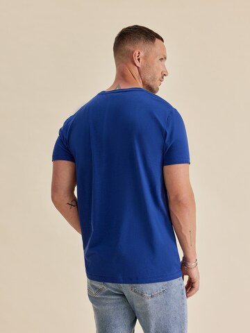 DAN FOX APPAREL Regular Fit T-Shirt 'Piet' in Blau