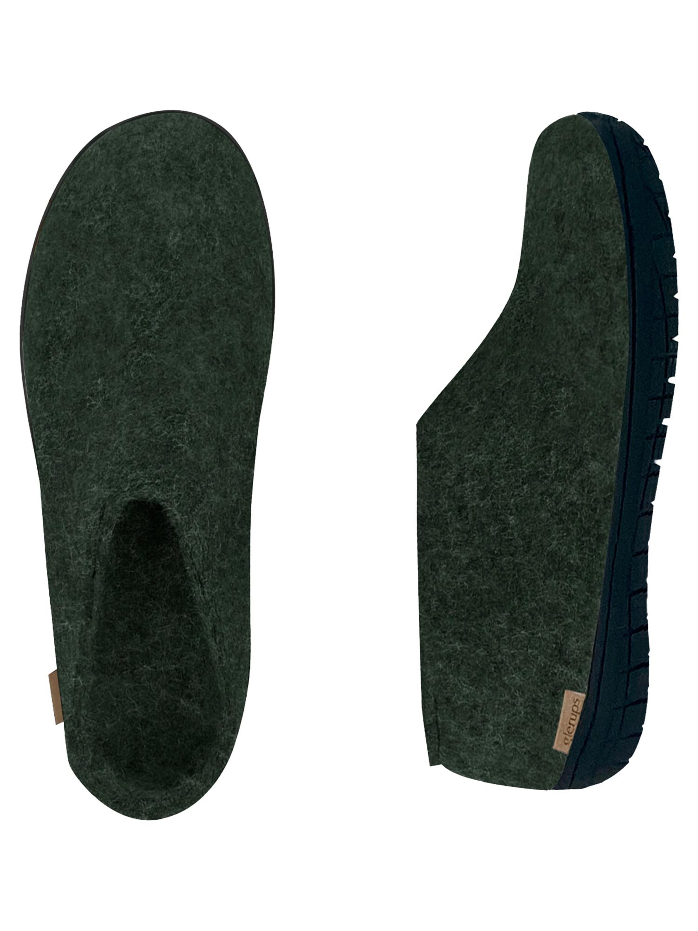 Glerups Slipper 'Kautschuksohle Schwarz' in Green