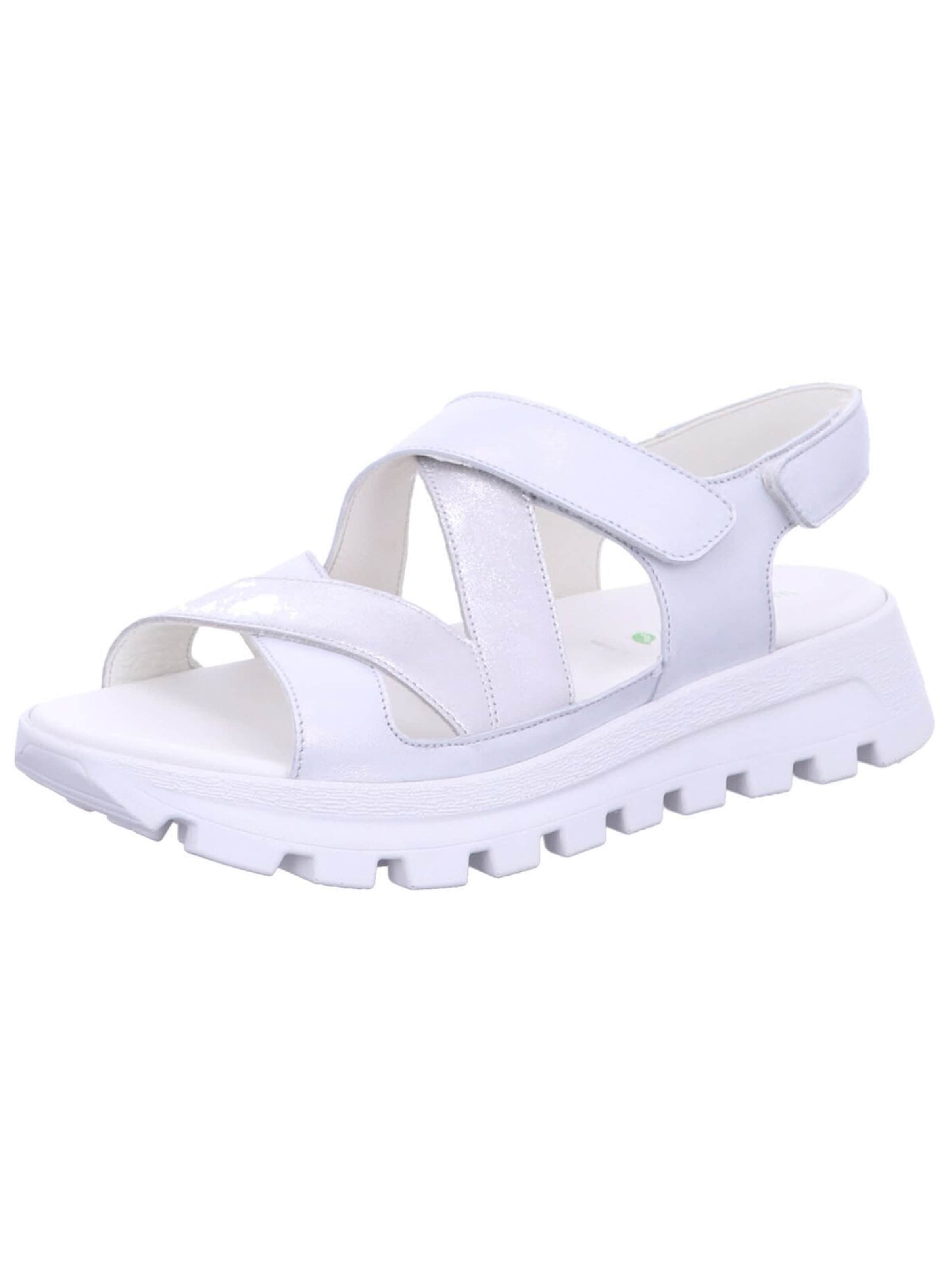 Sandales 'Sandalette Damen 730004-200 211 Echtleder in bunt' WALDLÄUFER en blanc : devant