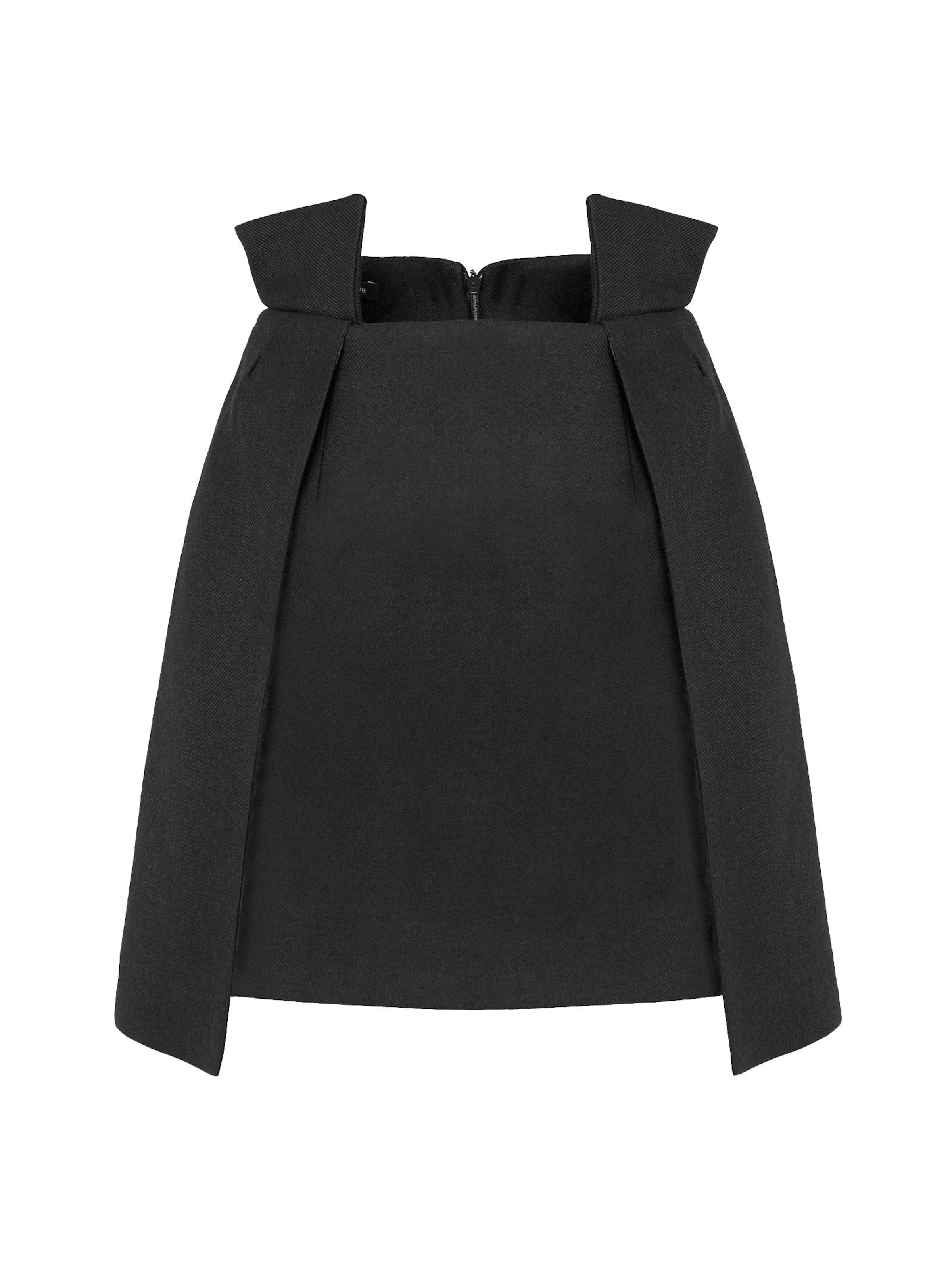 AVENUE N°29 - Falda 'Wrap' en negro: frente