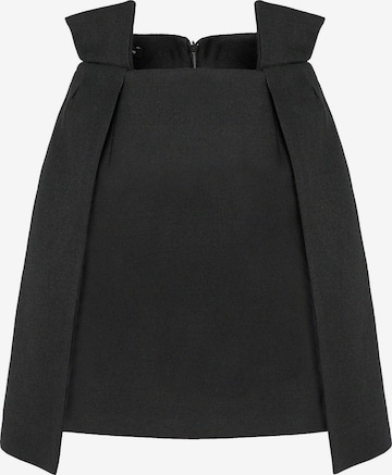 AVENUE N°29 - Falda 'Wrap' en negro: frente