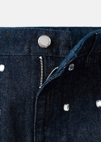 MANGO Wide Leg Jeans 'Leo' in Blau