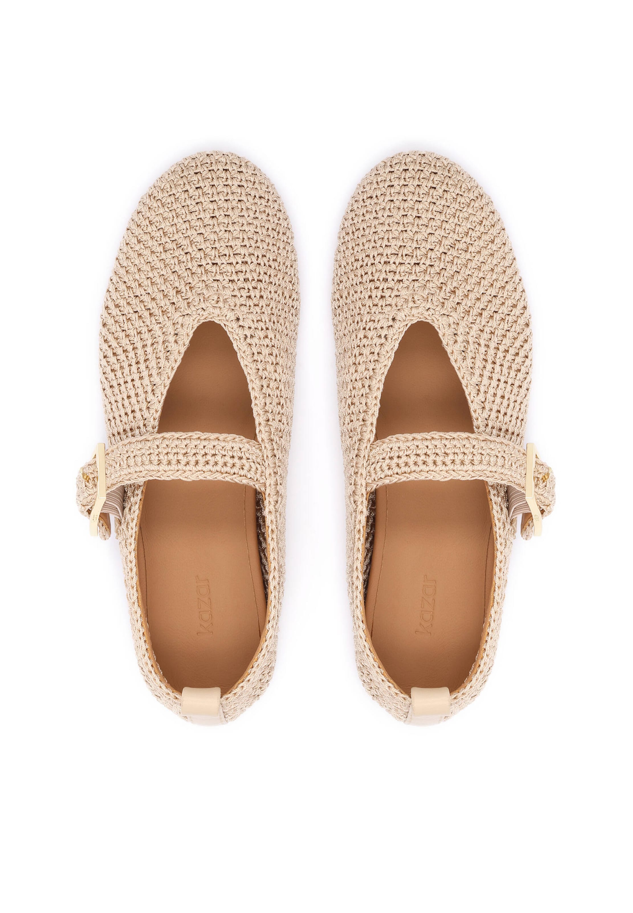 Kazar Ballerina met riempjes in Beige