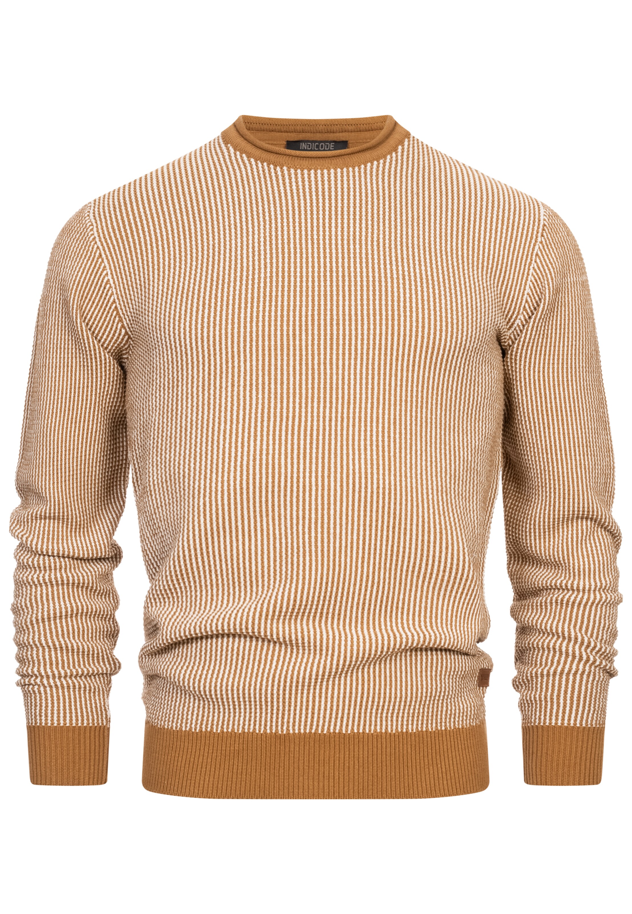 INDICODE JEANS Trui ' League ' in Beige: voorkant