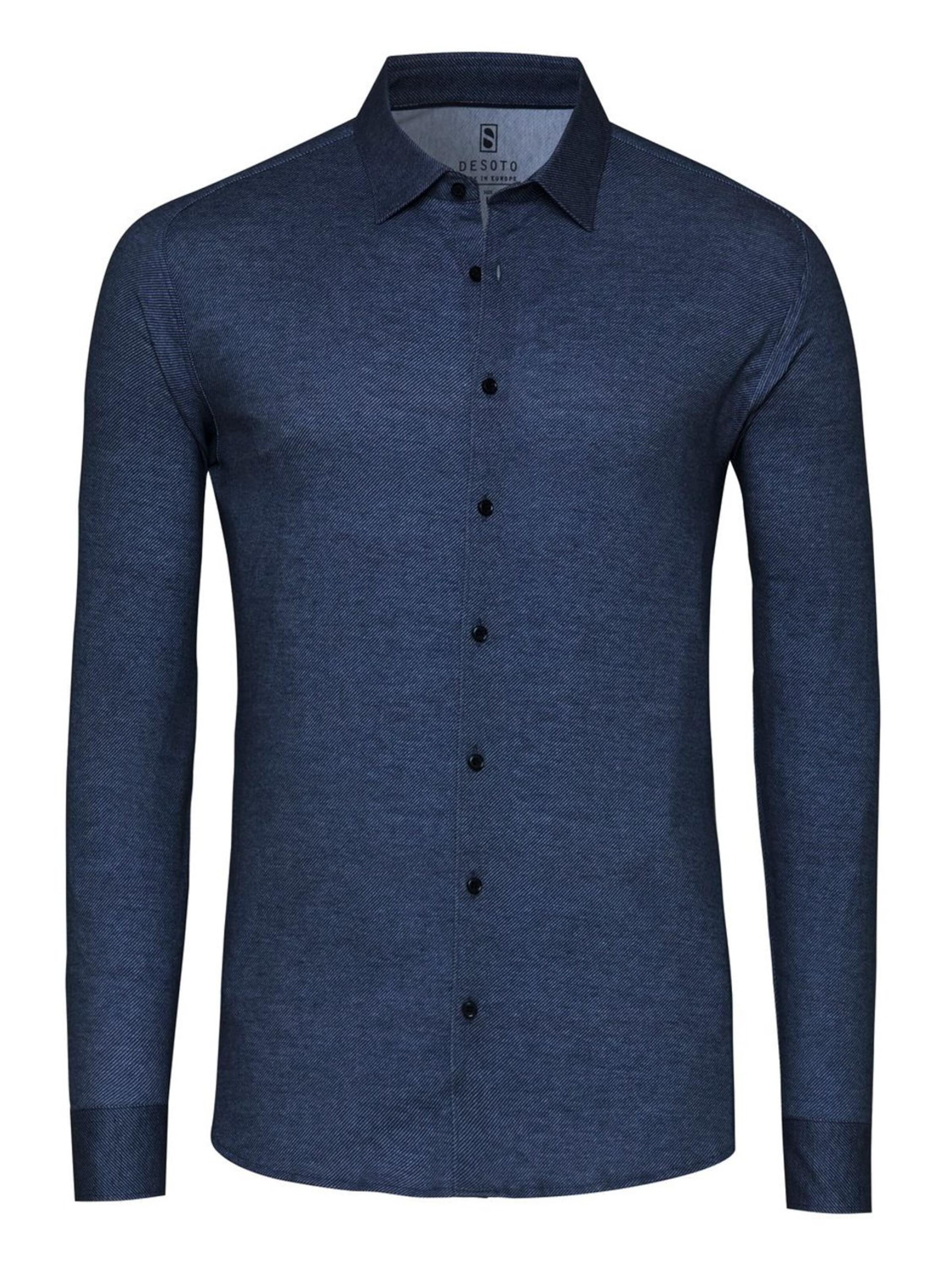 DESOTO Slim fit Button Up Shirt in Blue: front
