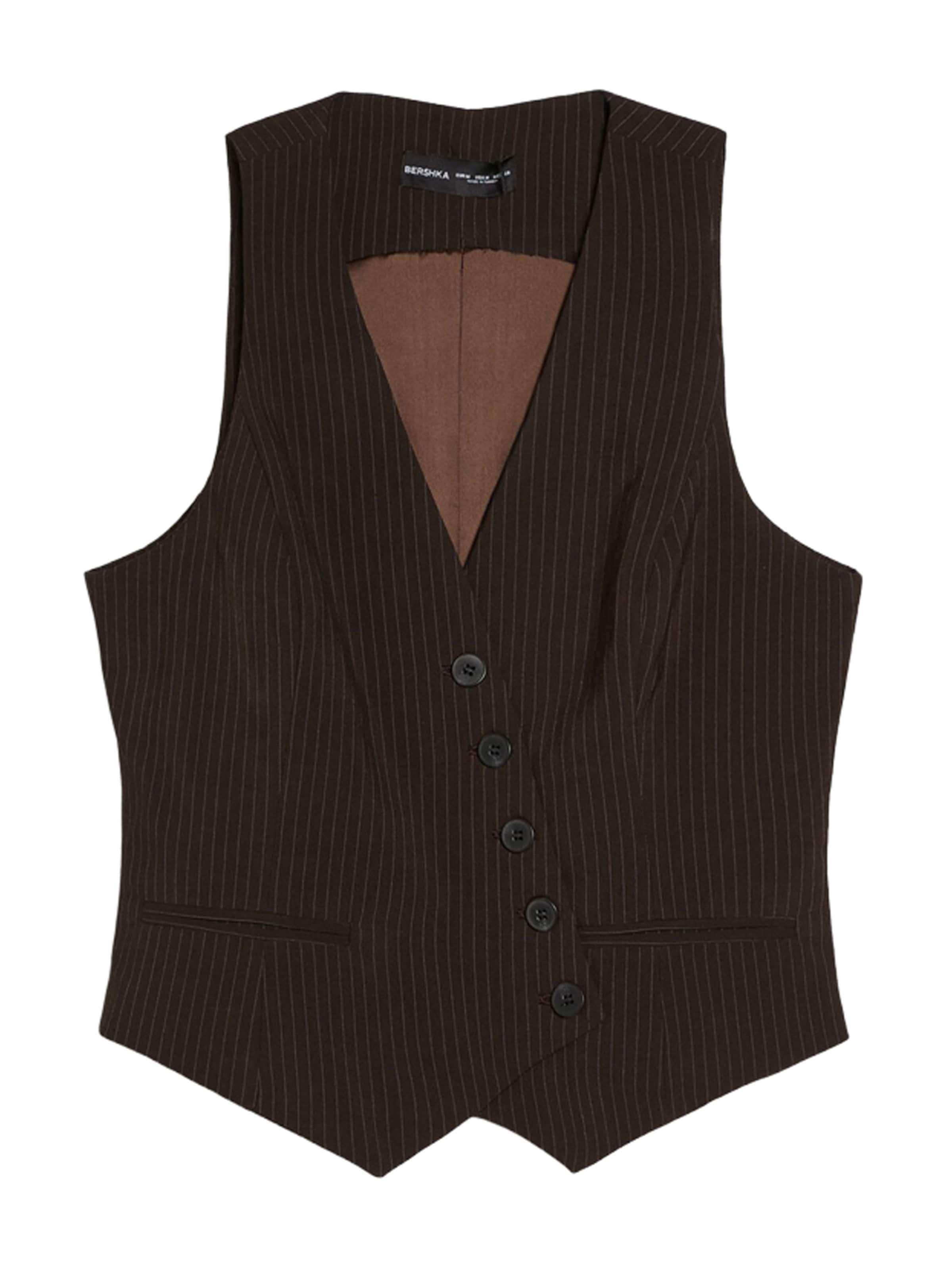 Bershka Gilet in Bruin: voorkant
