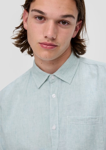 QS Slim fit Button Up Shirt in Blue