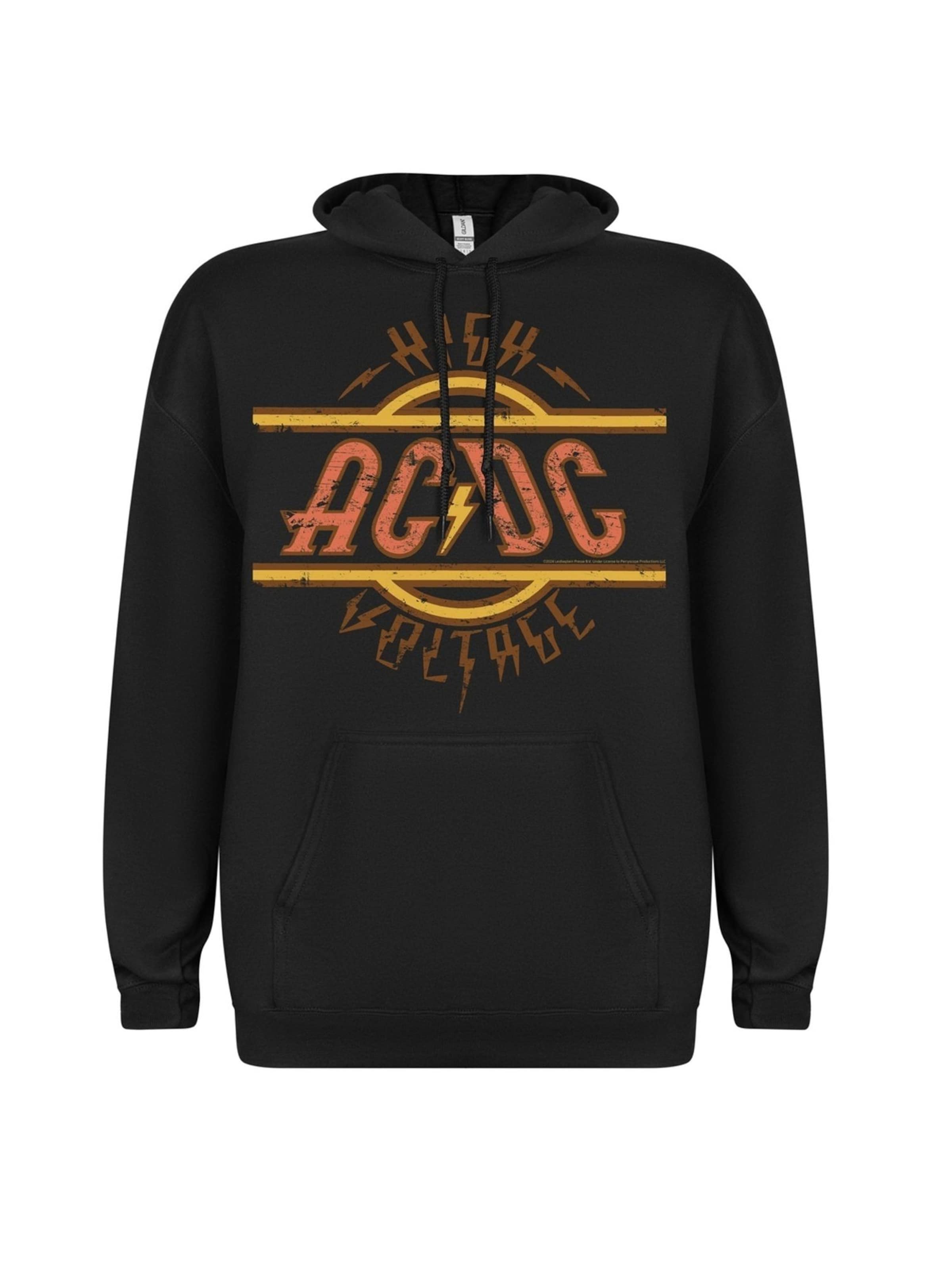AC/DC Sweatshirt 'Ac/Dc High Voltage Men Hoodie Kapuzenpullover' in Black: front
