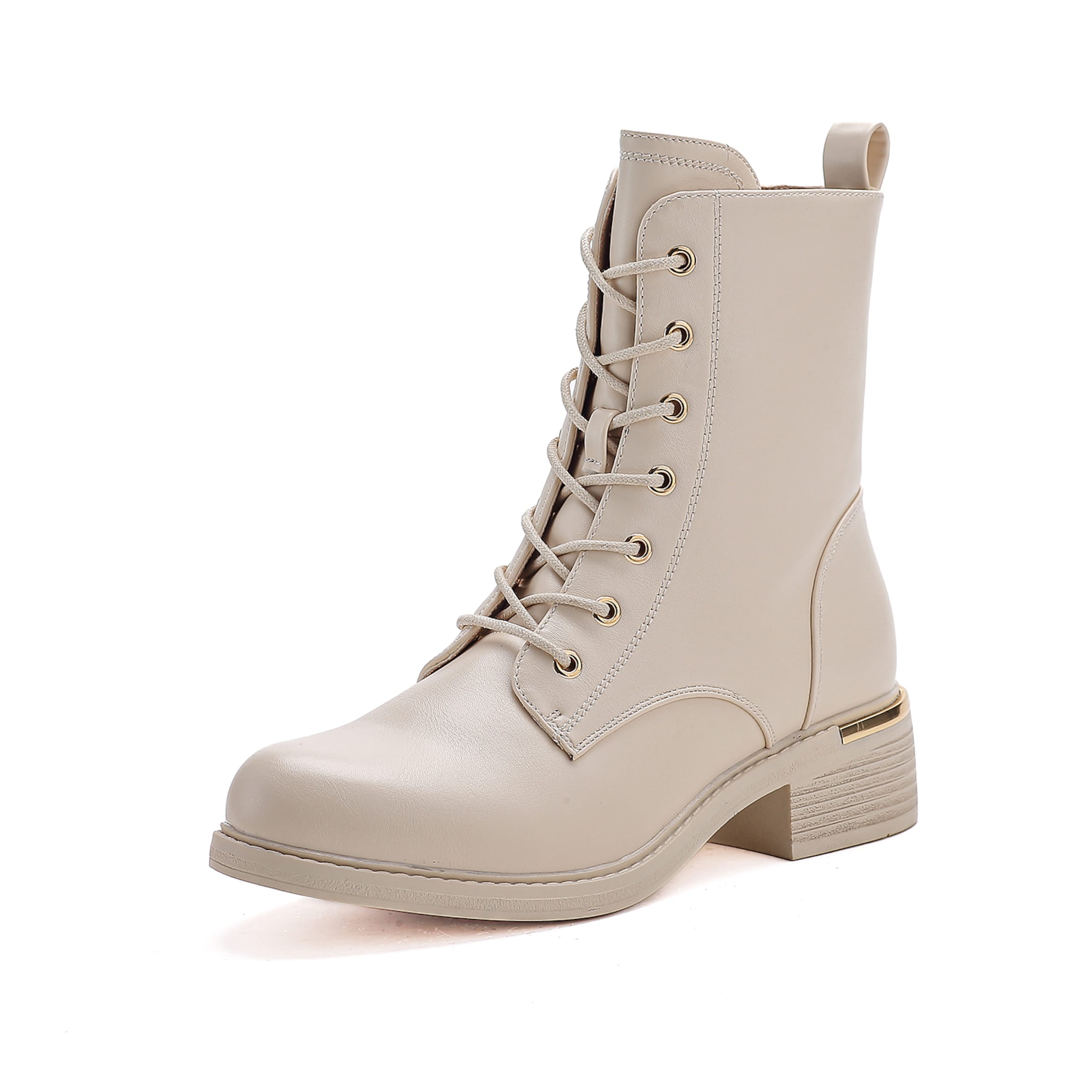Elara Schnürstiefelette in Beige: Vorderseite