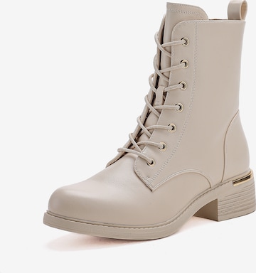 Elara Schnürstiefelette in Beige: Vorderseite