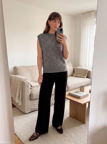 everly® - Pierna ancha Pantalón en negro