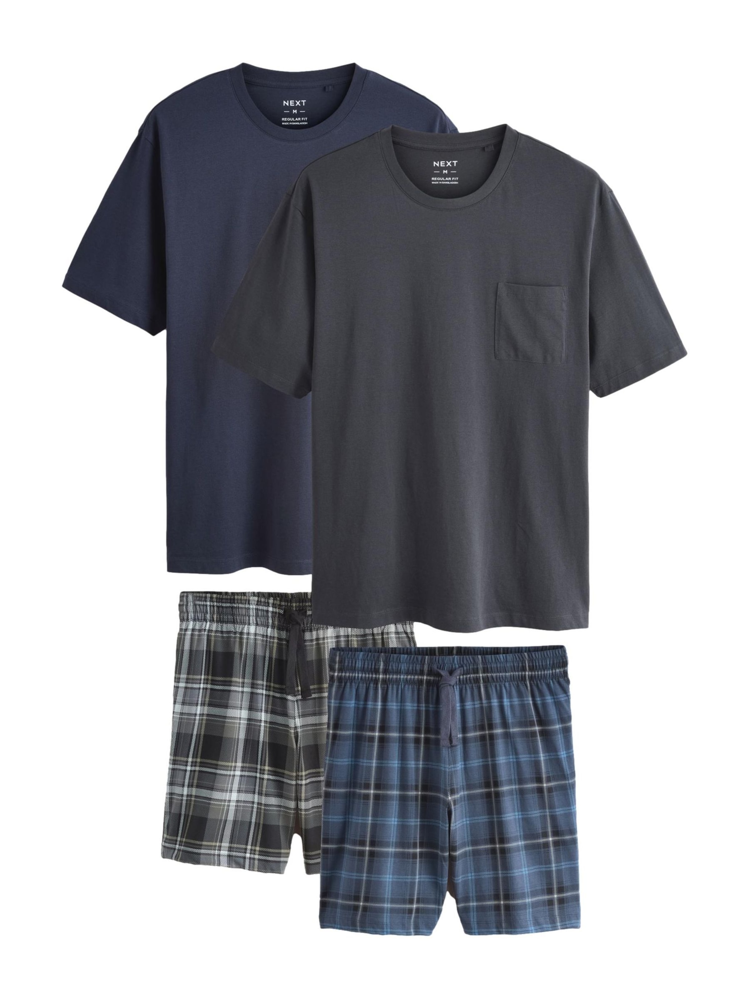 Next - Pijama curto em azul: frente